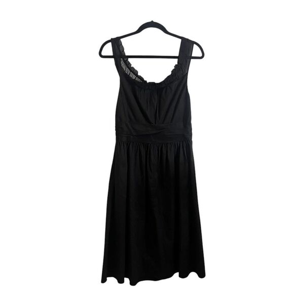 WHBM Elegant Cocktail Midi Dress Chic Black Sleeveless - Picture 2 of 2